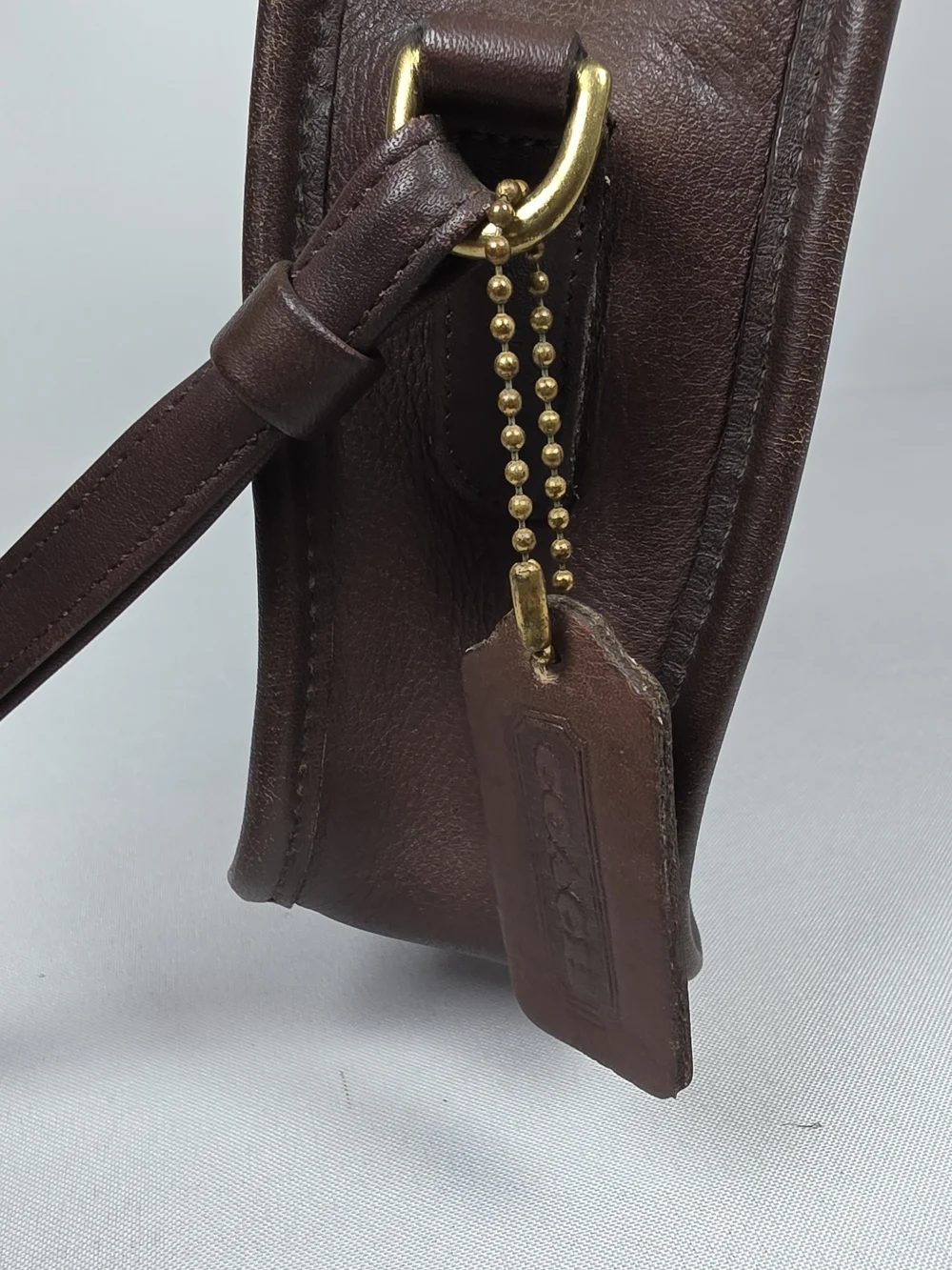 COACH Vintage Brown Leather Men’s Turnlock Clutch Wristlet Bag 9971 USA M OS